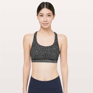 Lululemon Invigorate Bra SIZE 8- Luminescence Splatter White Black